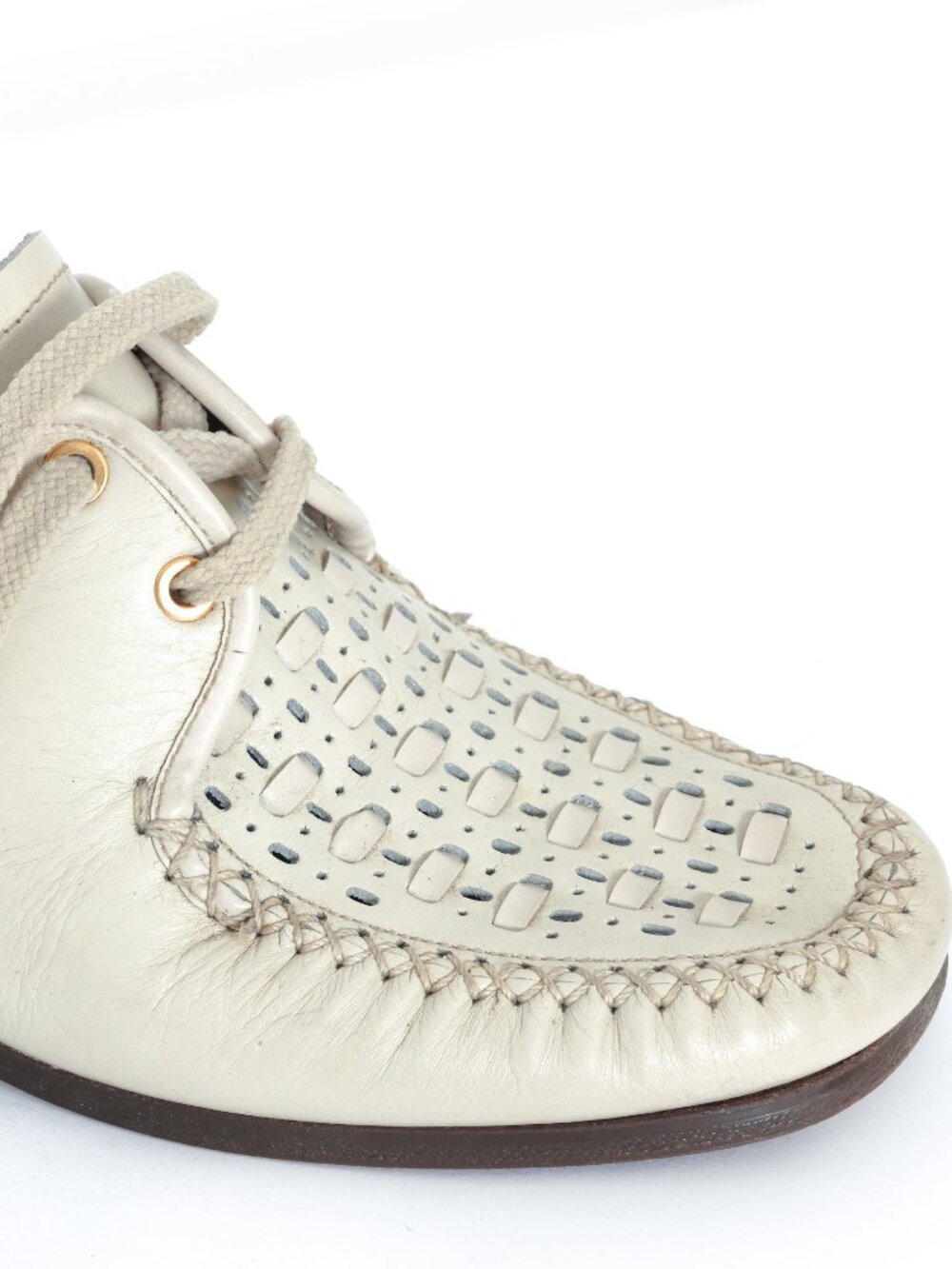 1985–1995, Italian Hand-Laced Calfskin Apron-Front Moccasin-Derived Resort Shoe